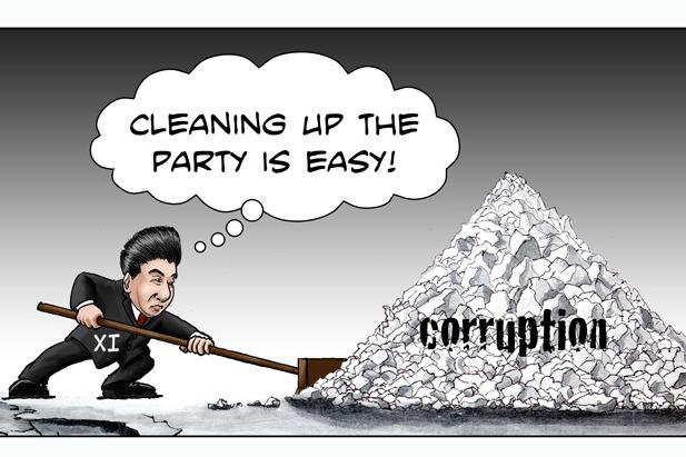 Xi’s Corruption Sweep (Illustration) 