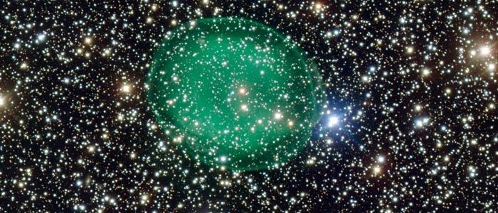 Planetary Nebula Resembles Glowing Green Micro-organism