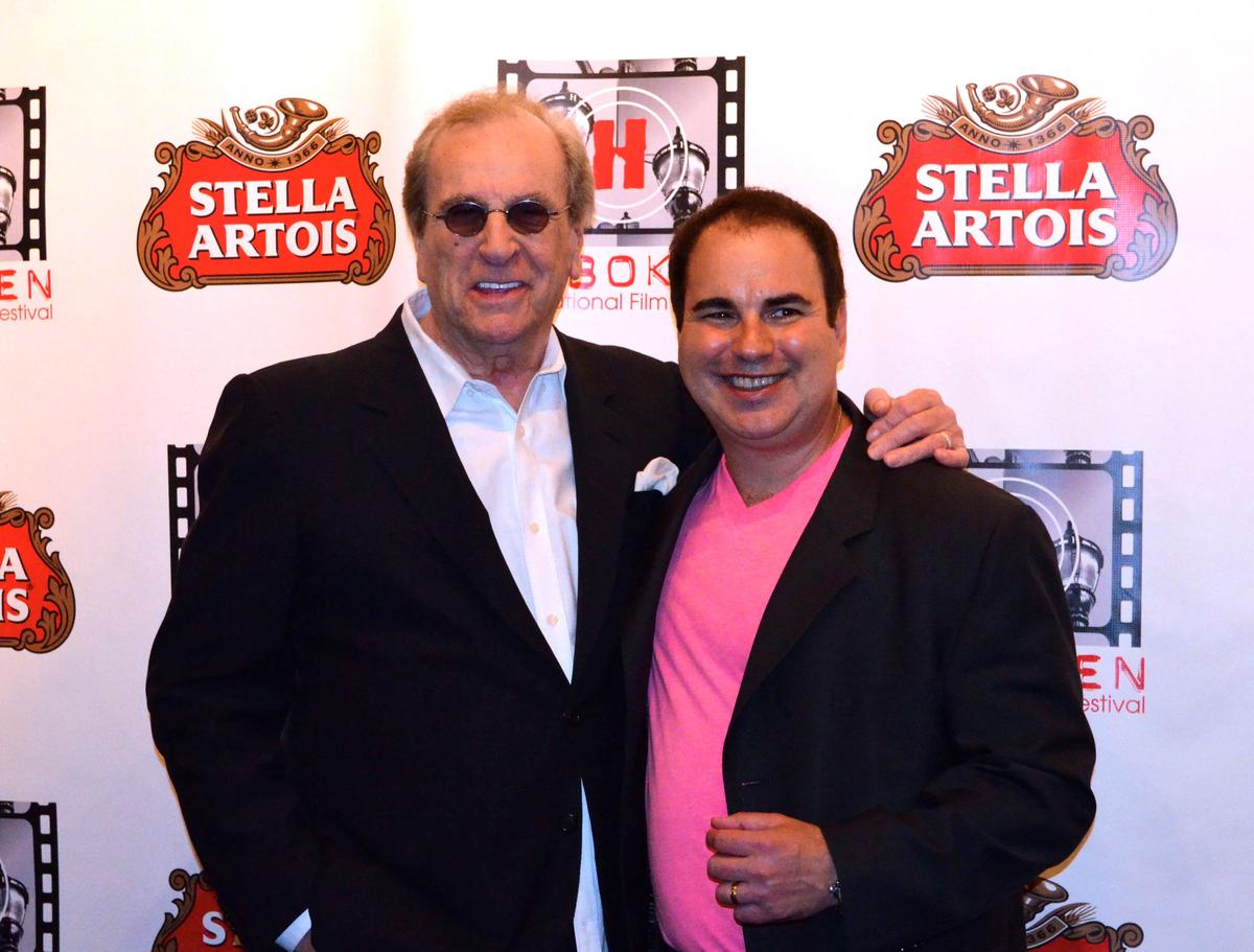 Danny Aiello, an honoree at the Hoboken International Film Festival, with Ken del Vecchio at opening night in Middletown on June 3, 2016. (Yvonne Marcotte/Epoch Times)
