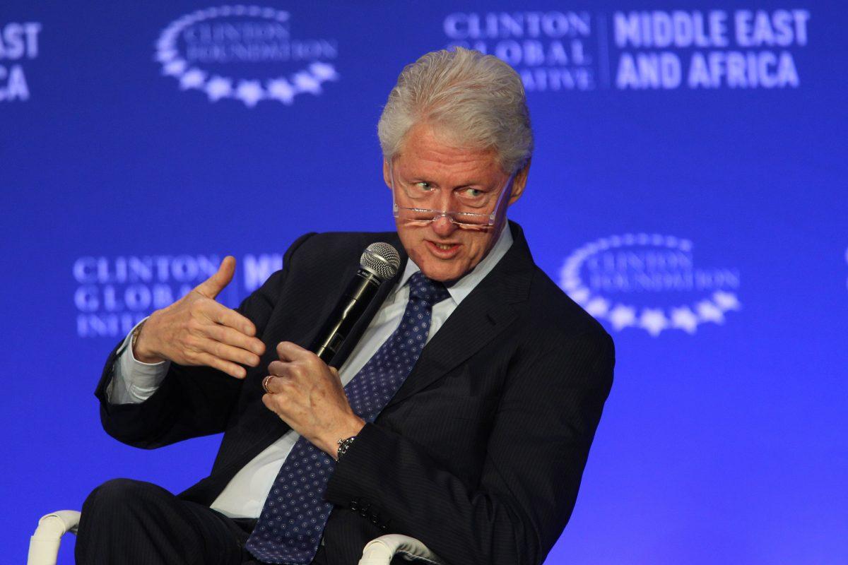 Former President Bill Clinton speaks during a plenary session at a Clinton Global Initiative meeting in Marrakech, Morocco, on May 6, 2015. (AP Photo/Abdeljalil Bounhar)