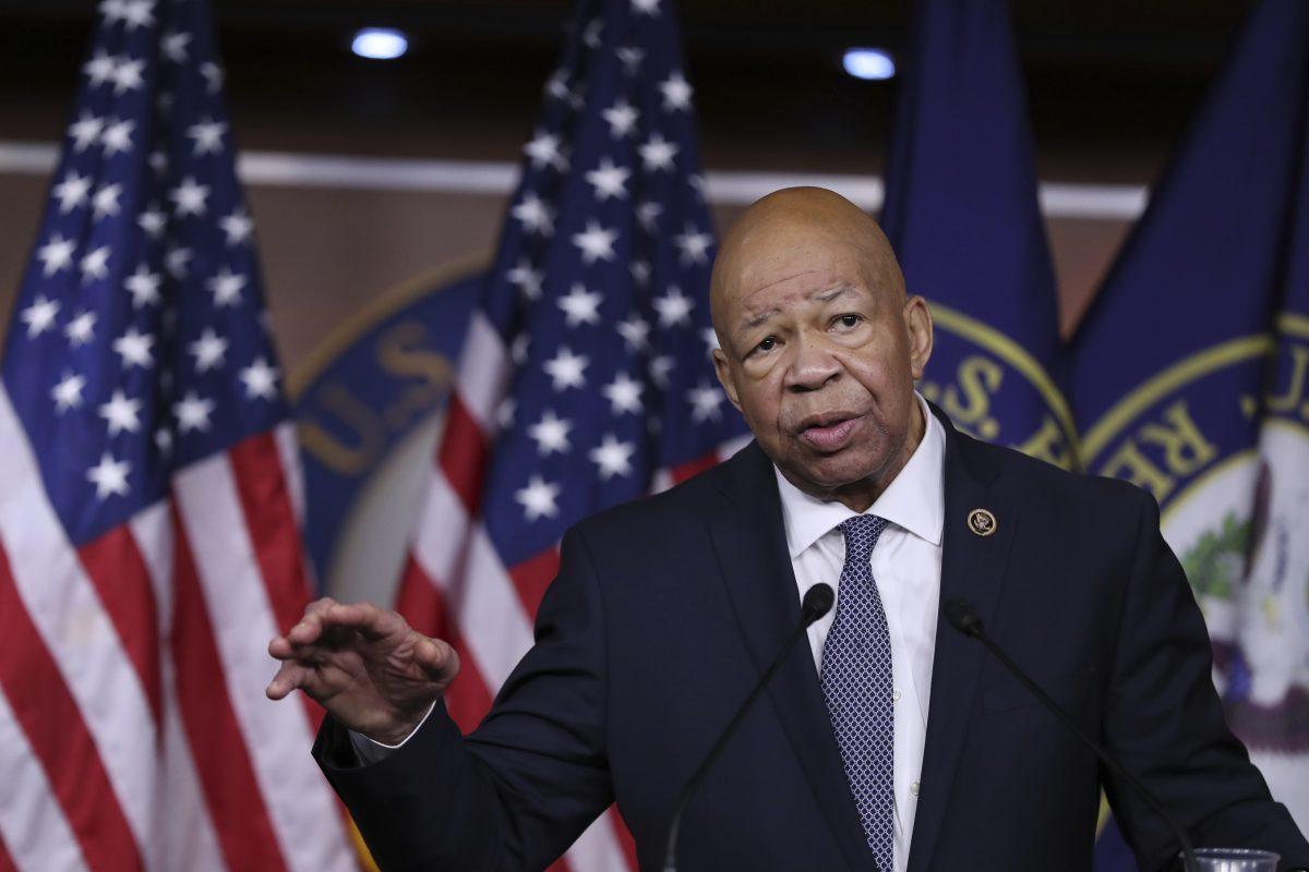 Rep. Elijah Cummings (D-Md.) during a news conference on Capitol Hill in Washington in a file photograph. (AP Photo/Manuel Balce Ceneta)
