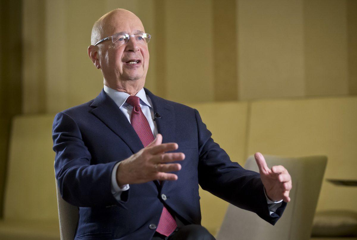 President and Founder of the World Economic Forum, Klaus Schwab, during an interview with The Associated Press in Davos, Switzerland, on Jan. 15, 2017. (Michel Euler/AP Photo)