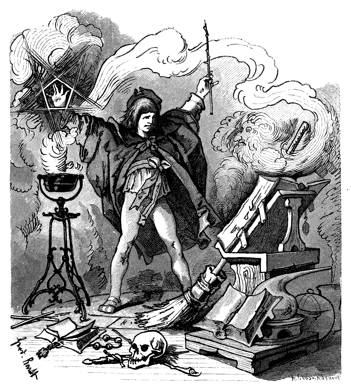 Illustration for Johann Wolfgang von Goethe’s poem “Sorcerer’s Apprentice,” circa 1882, by Ferdinand Barth. Goethe’s work shows disaster unleashed by the ignorance of the conjurer. (Public domain)