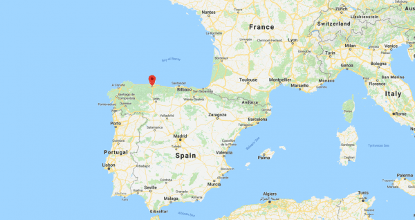 A red marker shows the location of Oviedo, Spain (Screenshot/GoogleMaps)