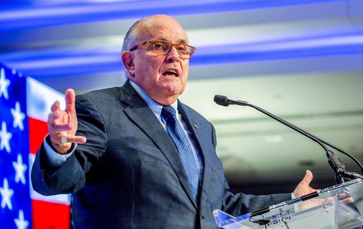 President Donald Trump's lawyer and former Mayor of New York City Rudy Giuliani in Washington, on May 5, 2018. (Tasos Katopodis/Getty Images)
