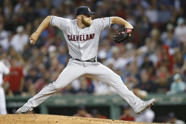 Cleveland Indians pitcher Cody Allen delivers a pitch during the ninth inning against the Boston Red Sox. (Greg M. Cooper/USA Today Sports)