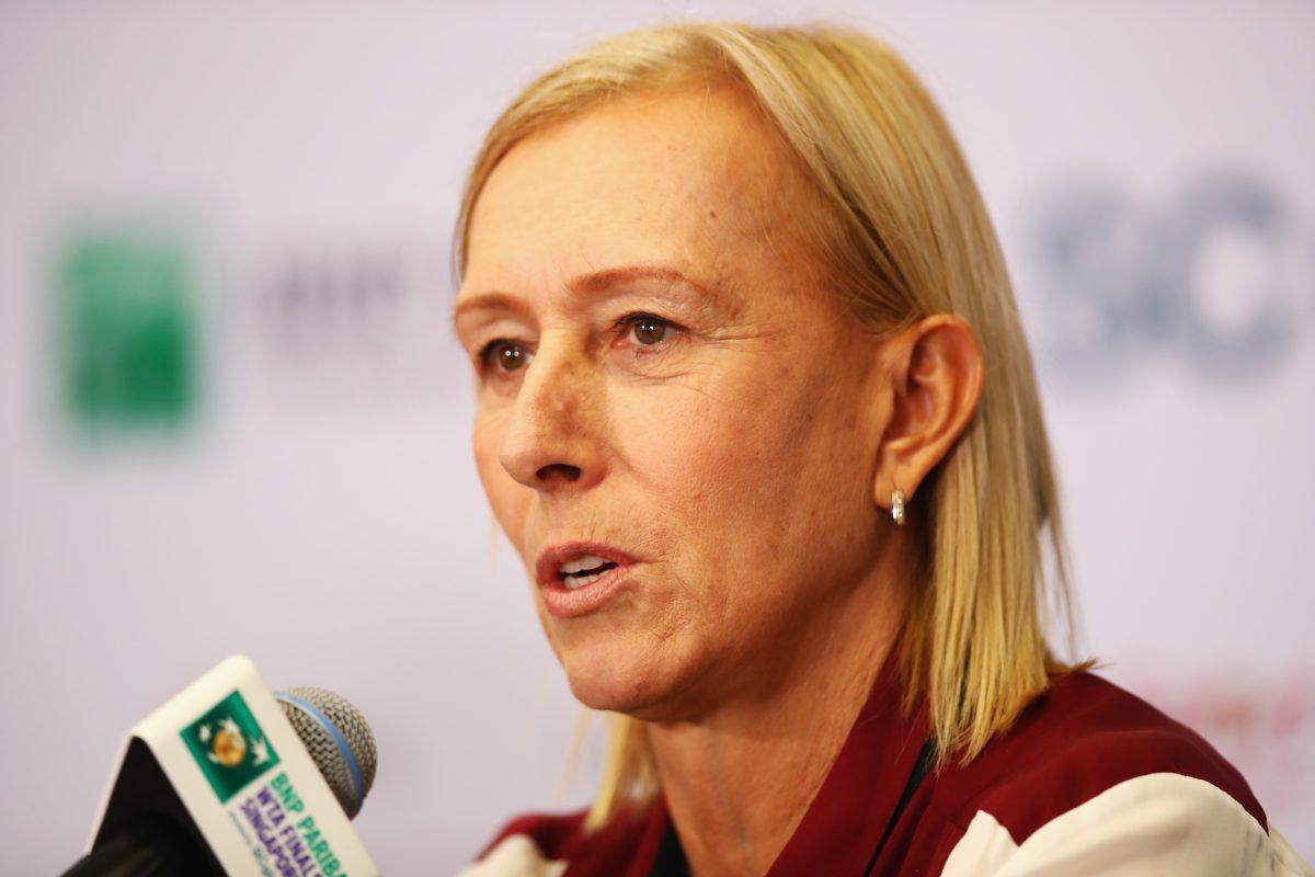 WTA Legend Ambassador Martina Navratilova of the United States attends a press conference during day 7 of the BNP Paribas WTA Finals Singapore at Singapore Sports Hub in Singapore on Oct. 29, 2016. (Clive Brunskill/Getty Images)