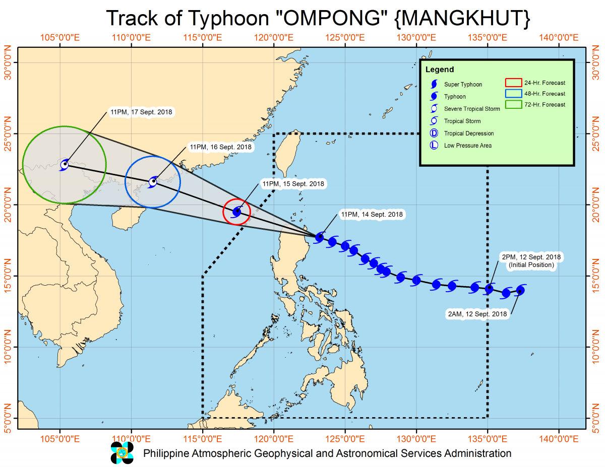 According to forecasters, the storm is slated to pass through the Philippines before hitting southern China. (PAGASA)