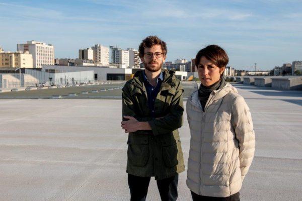 Sidney Delourme and Sarah Msika, winners of a public call for urban farming projects in Paris, on the future site of one of the biggest urban farms in France. (Cultivate)