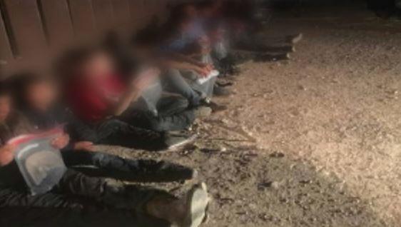 Two groups comprising in total of 193 illegal aliens were discovered on Sept. 16, 2018 in the Arizona desert, the Border Patrol said. In this picture, another group of 170 aliens sits after seeking out agents on Sept. 18, 2018 in Texas. (Border Patrol)