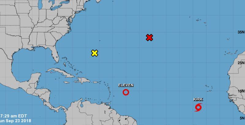 The U.S. National Hurricane Center (NHC) said that Tropical Storm Kirk has formed in the Atlantic Ocean. (NHC)