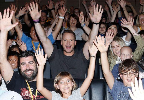 Actor Chris Pratt at a private screening of "Jurassic World: Fallen Kingdom" for young fans from Ronald McDonald House New York, at the Bryant Park Hotel in New York City on June 14, 2018. (Lars Niki/Getty Images for Ronald McDonald House New York)