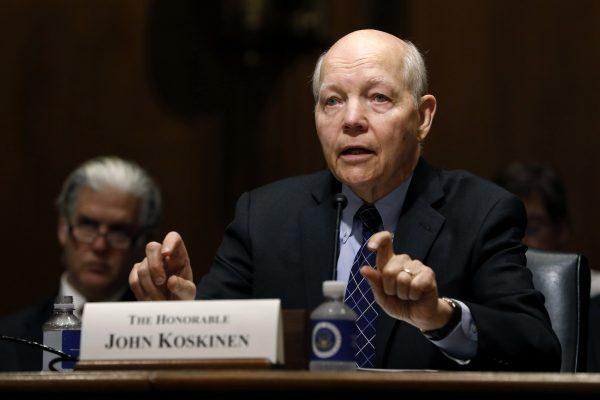 IRS Commissioner John Koskinen testifies before the Senate Finance Committee on Capitol Hill in Washington, D.C., on April 6, 2017. (Aaron P. Bernstein/Getty Images)