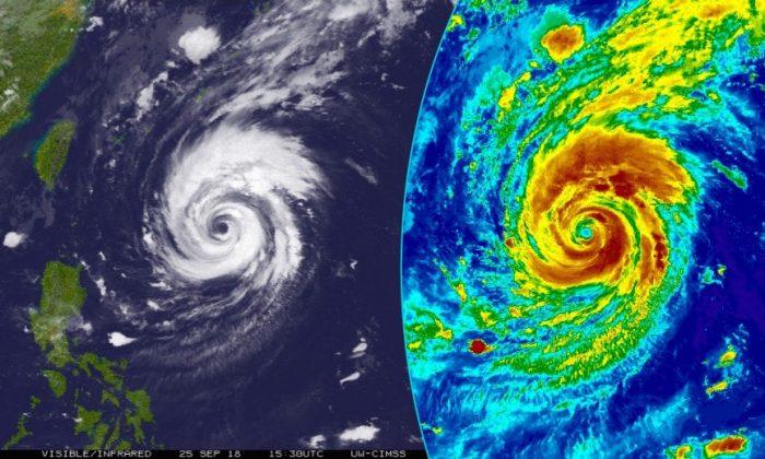 Super Typhoon Trami Explodes in Strength on Its Way to Japan