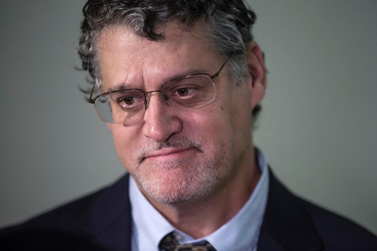 Fusion GPS co-founder Glenn Simpson in the Rayburn Office Building on Capitol Hill, where he testified before the House Judiciary and Oversight Committee on Oct. 16, 2018. (Zach Gibson/Getty Images)