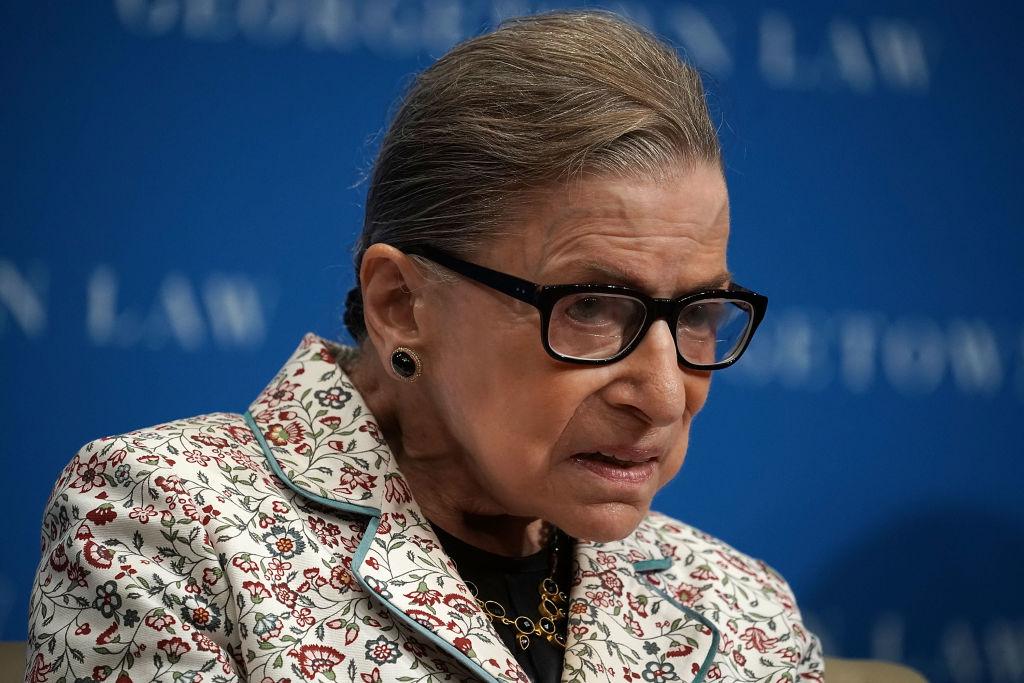 Supreme Court Justice Ruth Bader Ginsburg participates in a lecture at Georgetown University Law Center in Washington on Sept. 26, 2018. (Alex Wong/Getty Images)