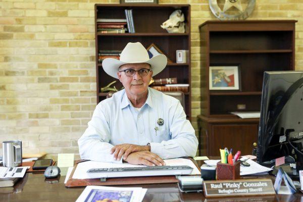 Refugio County Sheriff Raul "Pinky" Gonzales in his office in Refugio County, Texas, on Nov. 8, 2018. (Samira Bouaou/The Epoch Times)