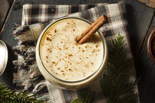 Homemade White Holiday Eggnog with a Cinnamon Stick - Image. (Shutterstock)