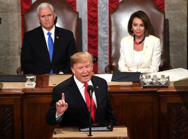 US President Donald Trump delivers the State of the Union address at the US Capitol in Washington, on Feb. 5, 2019. (Jim Watson/AFP/Getty Images)