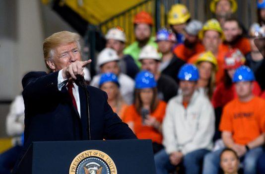 President Donald Trump in Richfield, Ohio, on March 29, 2018. (Jeff Swensen/Getty Images)