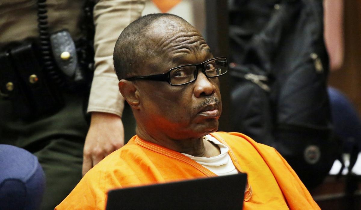Lonnie Franklin Jr., a convicted serial killer known as the "Grim Sleeper," is sentenced in Los Angeles Superior Court. (Al Seib/Los Angeles Times via AP)