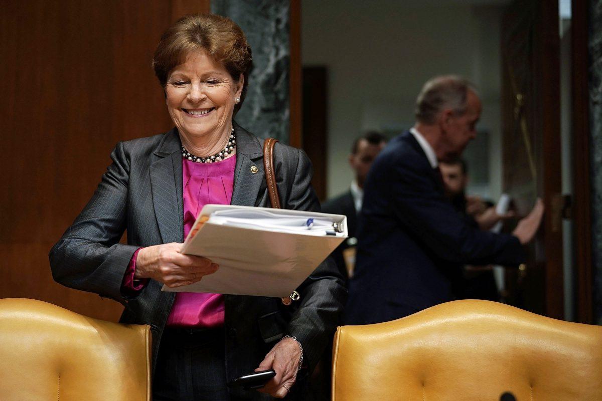 Sen. Jeanne Shaheen (D-N.H.) on Capitol Hill in Washington on May 10, 2018. Shaheen is the co-sponsor of the Small Business Cyber-Training Act. (Alex Wong/Getty Images)