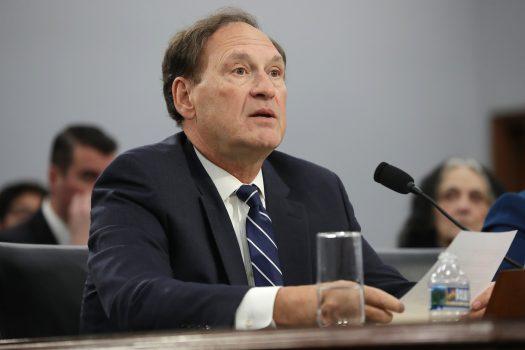 Supreme Court Associate Justice Samuel Alito testifies about the court's budget during a hearing of the House Appropriations Committee's Financial Services and General Government Subcommittee in Washington on March 7, 2019. (Chip Somodevilla/Getty Images)