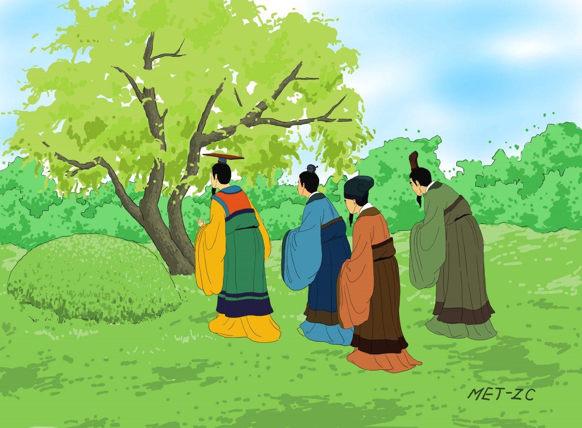 The next year, Chong Er, the king of the state of Jin, visited Jie’s tomb. To their surprise, they discovered that the burned willow tree was alive and full of new branches with green leaves. It was as if Jie was greeting them and encouraging the king to remain pure and bright. (Zhiching Chen/The Epoch Times)