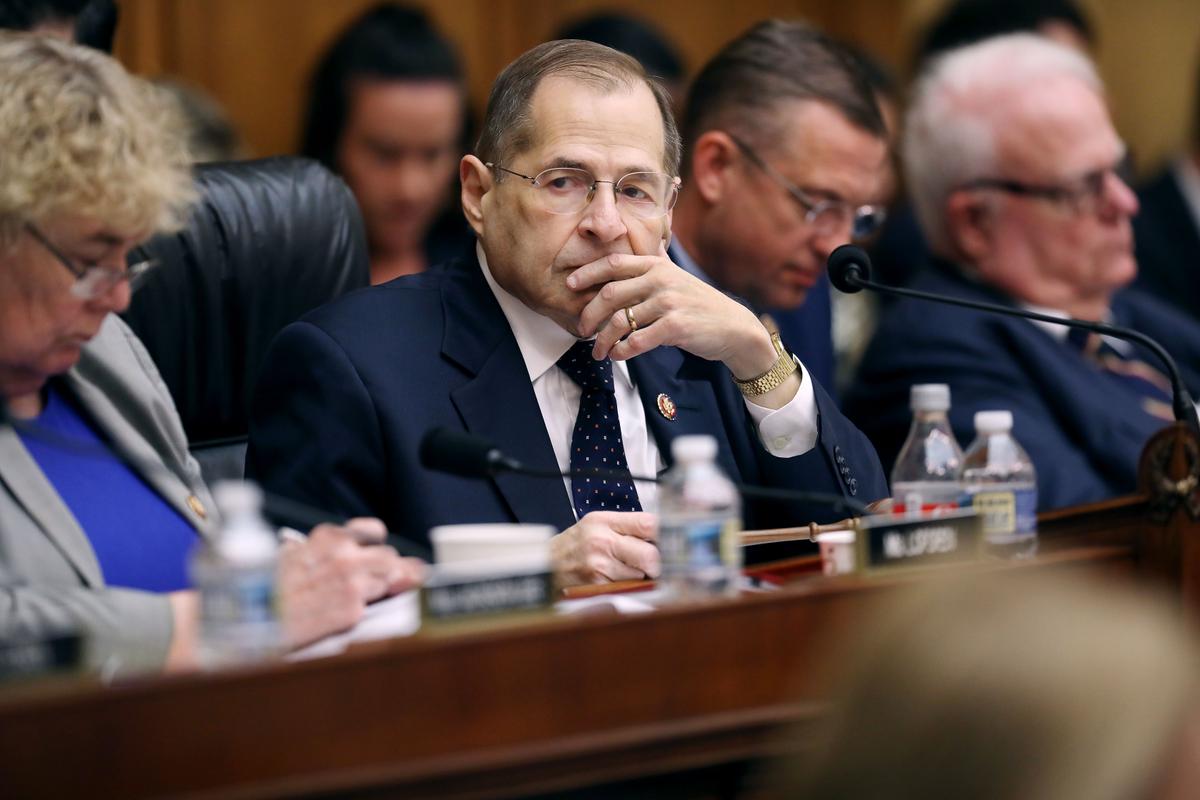 House Judiciary Committee Chairman Jerrold Nadler (D-NY) (C) presides over a mark-up hearing where members may vote to hold Attorney General William Barr in contempt of Congress for not providing an unredacted copy of special prosecutor Robert Mueller's report in the Rayburn House Office Building on Capitol Hill May 08, 2019 in Washington, DC. (Chip Somodevilla/Getty Images)