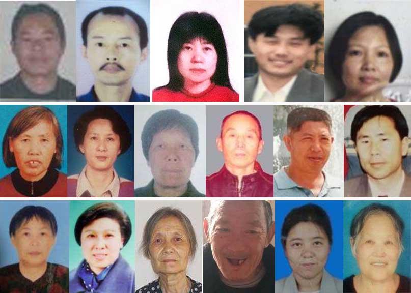 Individuals who were killed in China by the regime for their belief in Falun Gong. The website Minghui.org, which serves as a clearinghouse for information about the persecution of Falun Gong, has confirmed 68 deaths of Falun Gong practitioners from persecution in 2018. The true number is thought to be higher, due to the difficulty of getting information out of China. (Minghui.org)