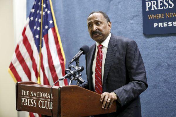 E.W. Jackson, pastor and author, speaks at the event "Exposing Democrats' Marxist/Socialist/Communist Ties" at the National Press Club in Washington on May 20, 2019. (Samira Bouaou/The Epoch Times)