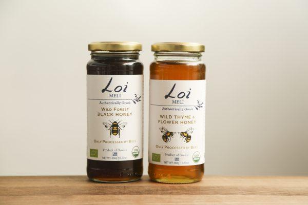 Loi's line of wild Greek honey. (Samira Bouaou/The Epoch Times)