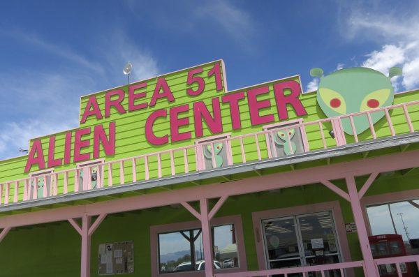 The Alien Center souvenir shop and restaurant near a junction that leads to Area 51, at Amargosa Valley, Nev. in a file photo. (Sean Gallup/Getty Images)