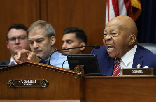 Committee Chairman Rep. Elijah Cummings (D-Md.) questions acting Homeland Security Secretary Kevin McAleenan while he testifies before the House Oversight and Reform Committee in Washington, on July 18, 2019. (Win McNamee/Getty Images)