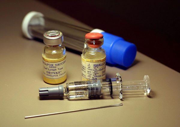 Vials of smallpox vaccine sit on a counter at a vaccination facility in Altamonte Springs, Fla., on Dec. 16, 2002. (Chris Livingston/Getty Images)