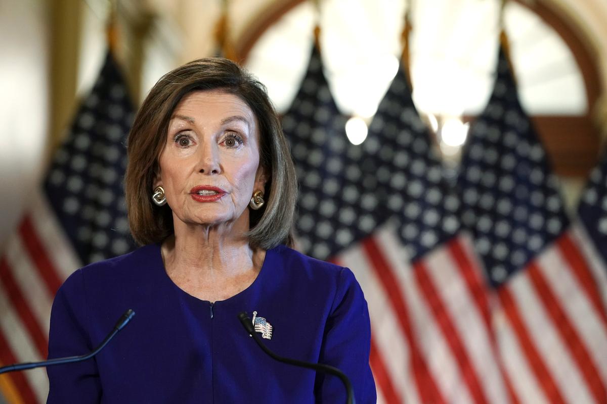 U.S. House Speaker Nancy Pelosi (D-Calif.) speaks to the media at the Capitol Building in Washington on Sept. 24, 2019. (Alex Wong/Getty Images)