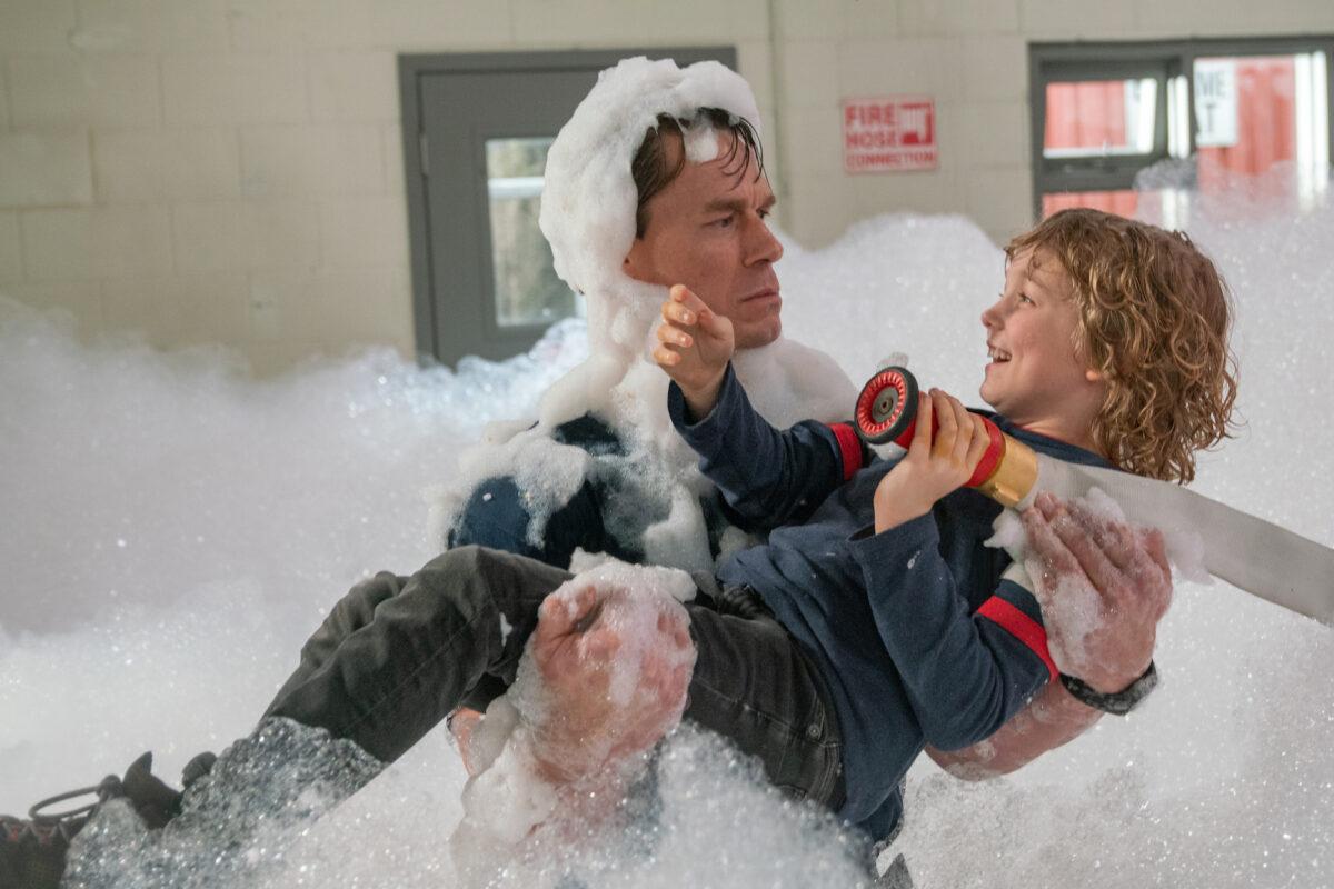 John Cena and Christian Convery in "Playing With Fire." (Doane Gregory/Paramount Pictures)