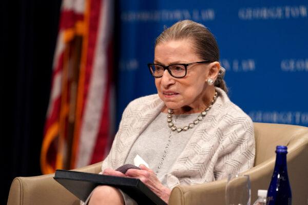 U.S. Supreme Court Justice Ruth Bader Ginsburg participates in a discussion hosted by the Georgetown University Law Center in Washington on Sept. 12, 2019. (Sarah Silbiger/Reuters)