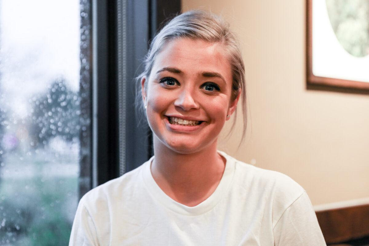 Kristen Lacaze, former drug addict and current peer supporter for the Montgomery County jail, in Centerville, Ohio, on Oct. 30, 2019. (Charlotte Cuthbertson/The Epoch Times)