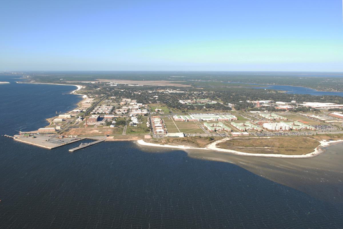 Naval Air Station Pensacola is seen in an aerial view in Pensacola, Florida on Aug. 14, 2012. (U.S. Navy/Patrick Nichols/Handout via Reuters)