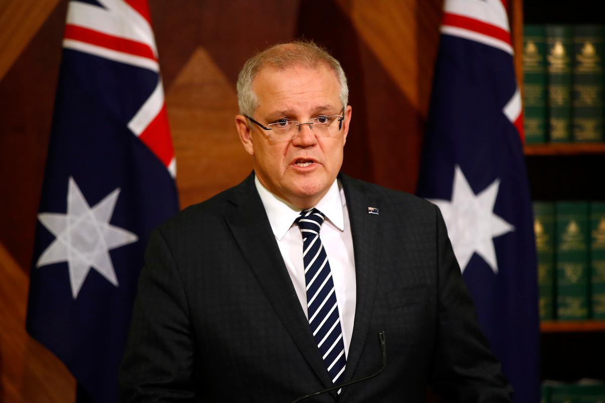 Prime Minister Scott Morrison talks to the media at a press conference in Melbourne on Dec. 12, 2019. (Daniel Pockett/Getty Images)