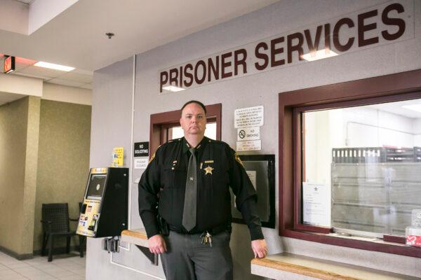Major Matt Haines, jail administrator and court security for the sheriff’s office, at the Montgomery County Jail in Dayton, Ohio, on Dec. 8, 2017. (Charlotte Cuthbertson/The Epoch Times)