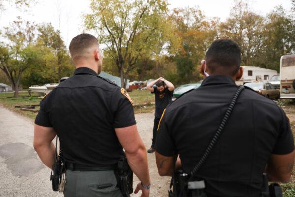 Montgomery County Sheriff’s deputies respond to a call in the Harrison Township of Dayton, Ohio, on Oct. 29, 2019. (Charlotte Cuthbertson/The Epoch Times)