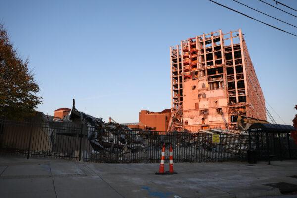 The Good Samaritan Hospital is being dismantled after closing in Dayton, Ohio, on Nov. 1, 2019. (Charlotte Cuthbertson/The Epoch Times)