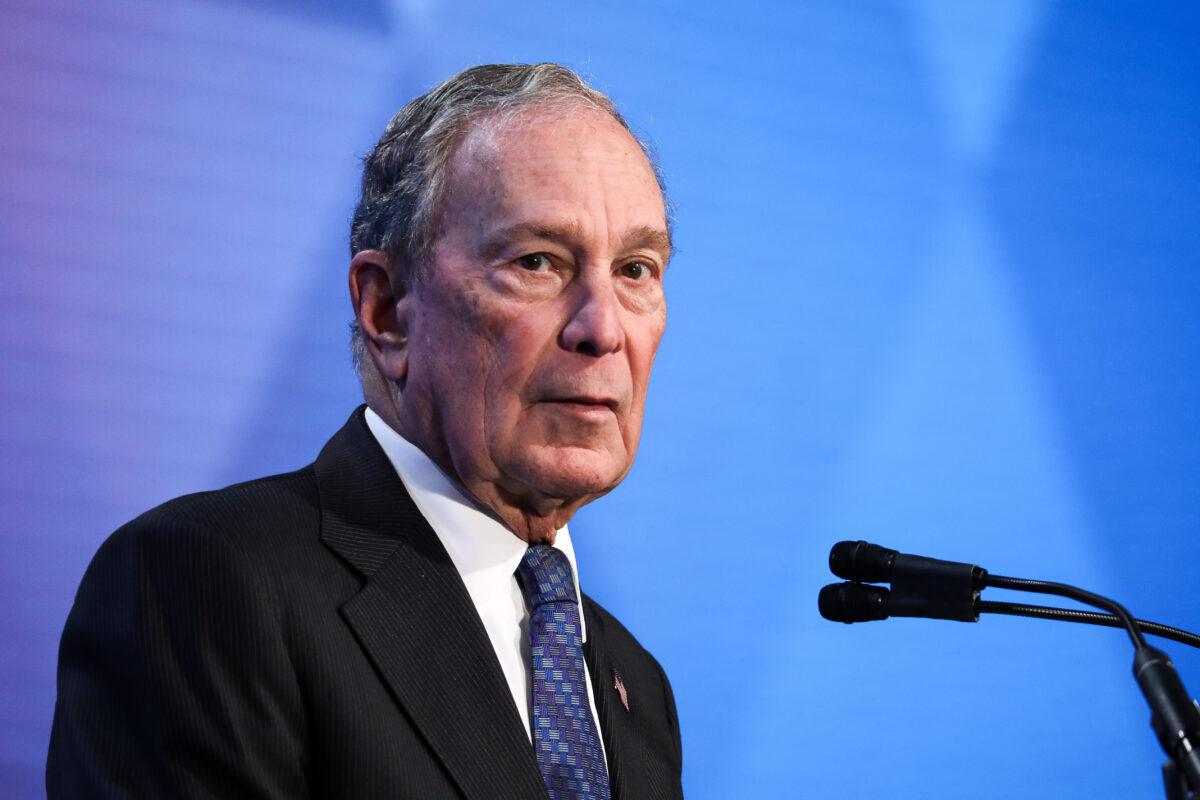 Former New York Mayor and 2020 presidential candidate Michael Bloomberg during the U.S. Conference of Mayors in Washington on Jan. 22, 2020. (Charlotte Cuthbertson/The Epoch Times)