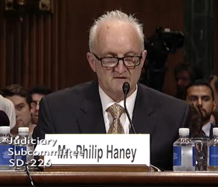 Philip Haney testifies during a 2016 congressional hearing in Washington in a file photo. (Senate Judiciary Committee)