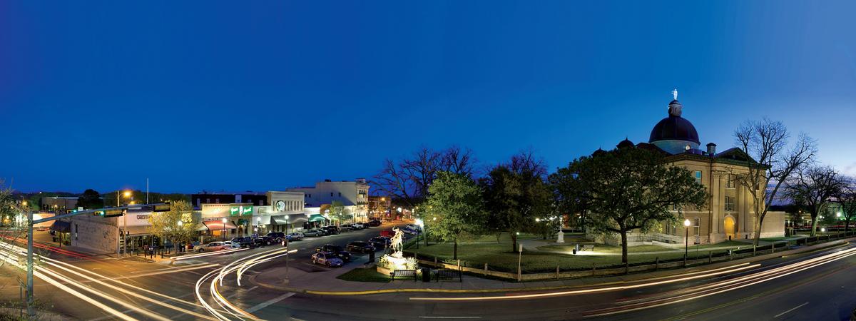 San Marcos Square at twilight. (Courtesy of Andy Heatwole)