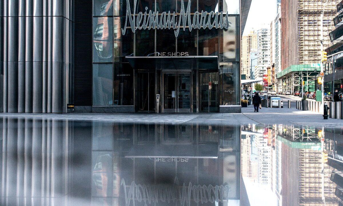 The Neiman Marcus store is seen during the outbreak of the CCP virus in New York City, N.Y., on April 19, 2020. (Jeenah Moon/Reuters)