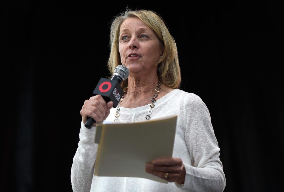 Nevada Secretary of State Barbara Cegavske speaks on stage during Global Citizen's "Show Up and Vote" concert at the World Market Center in Las Vegas, Nev., on Oct. 25, 2016. (David Becker/Getty Images for Global Citizen)