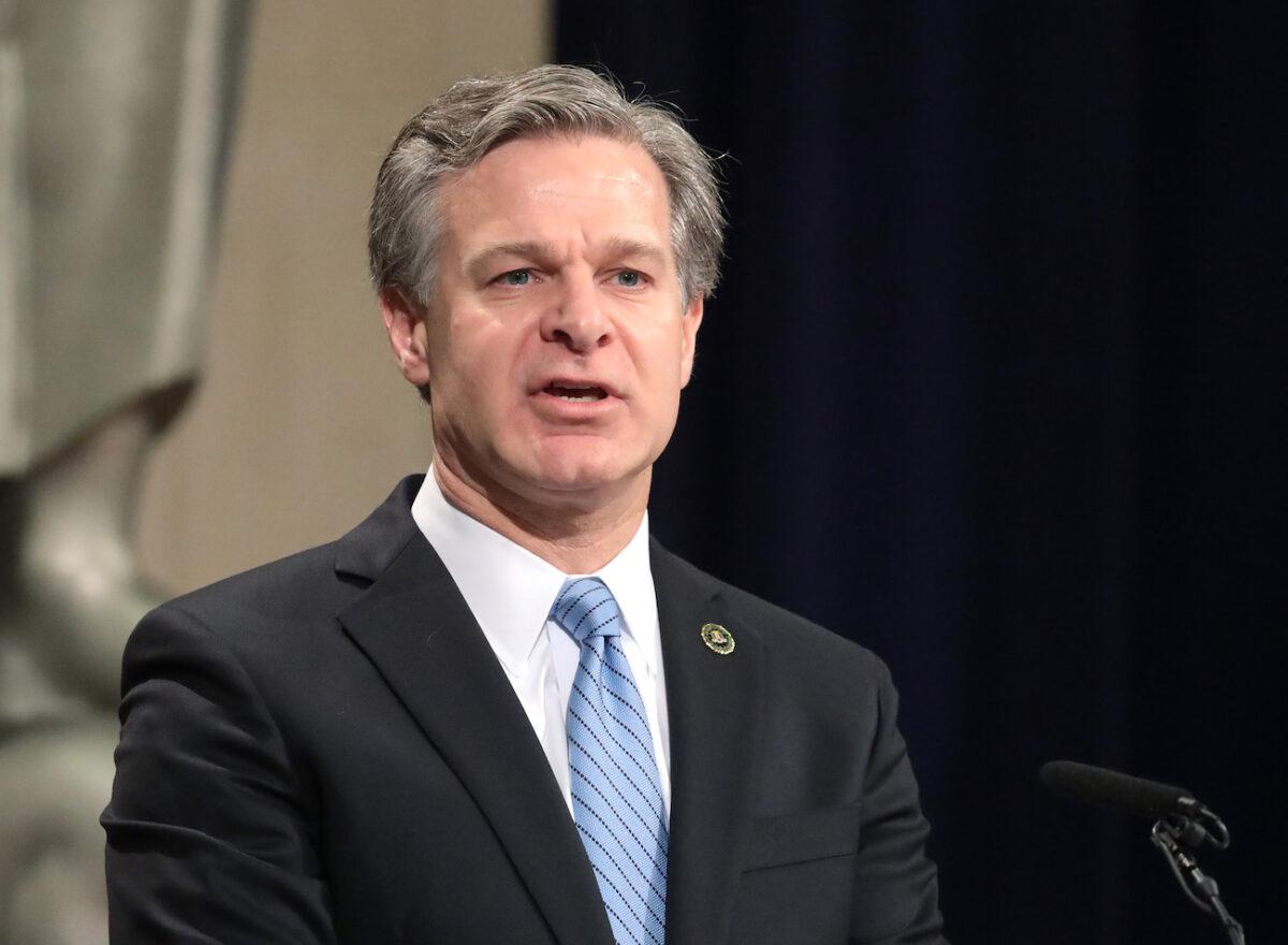 FBI Director Christopher Wray at the Justice Department in Washington on Oct. 4, 2019. (Mark Wilson/Getty Images)